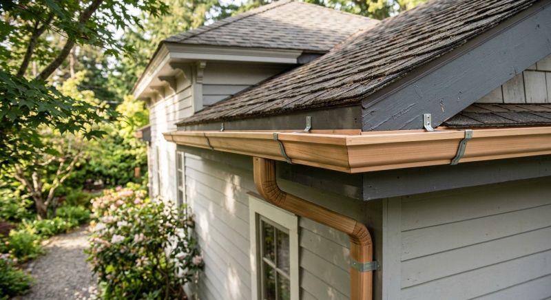 Wood Gutters Installation project example
